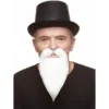 Mustasch med skägg, royal wizzard vit