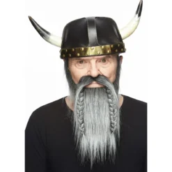 Mustasch med skägg, viking svart/vit