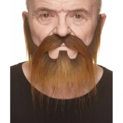 Mustasch med skägg, western brun