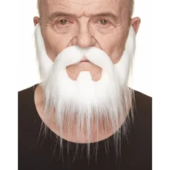 Mustasch med skägg, western vit