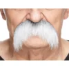 Mustasch, rebel grå/vit