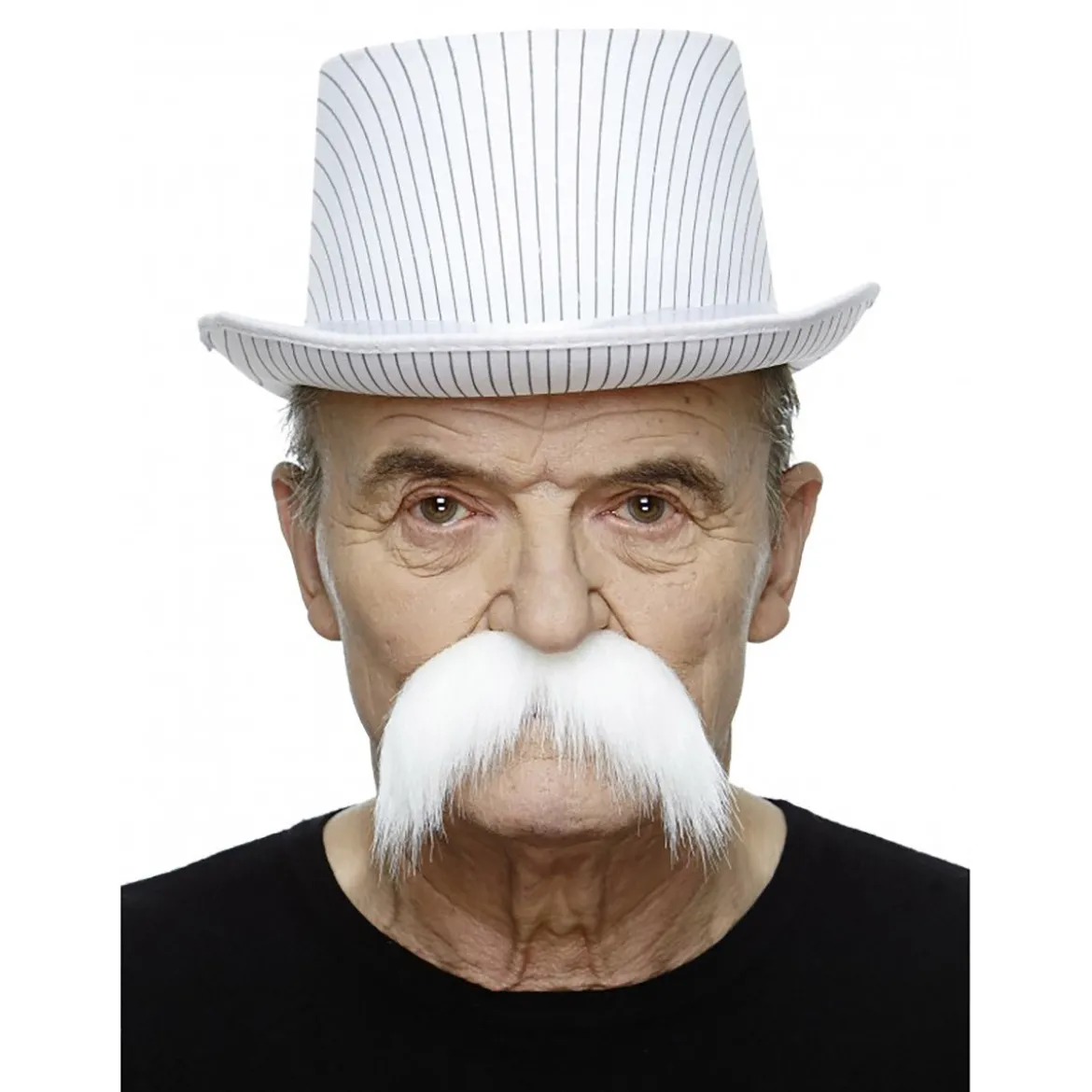 Mustasch, rebel vit