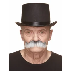 Mustasch, sheriff grå/vit