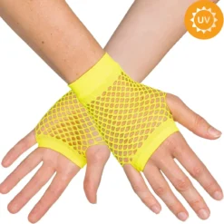 Näthandskar, neon gul korta 80-tal