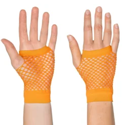 Näthandskar, neon orange korta 80-tal