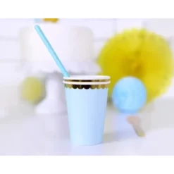 Pappersmuggar, ljusblå 220 ml 6 st