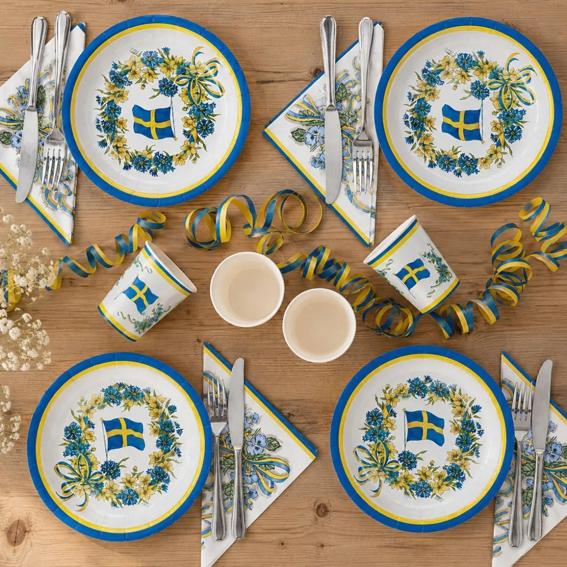 Pappersmuggar, svenska flaggan 12 st