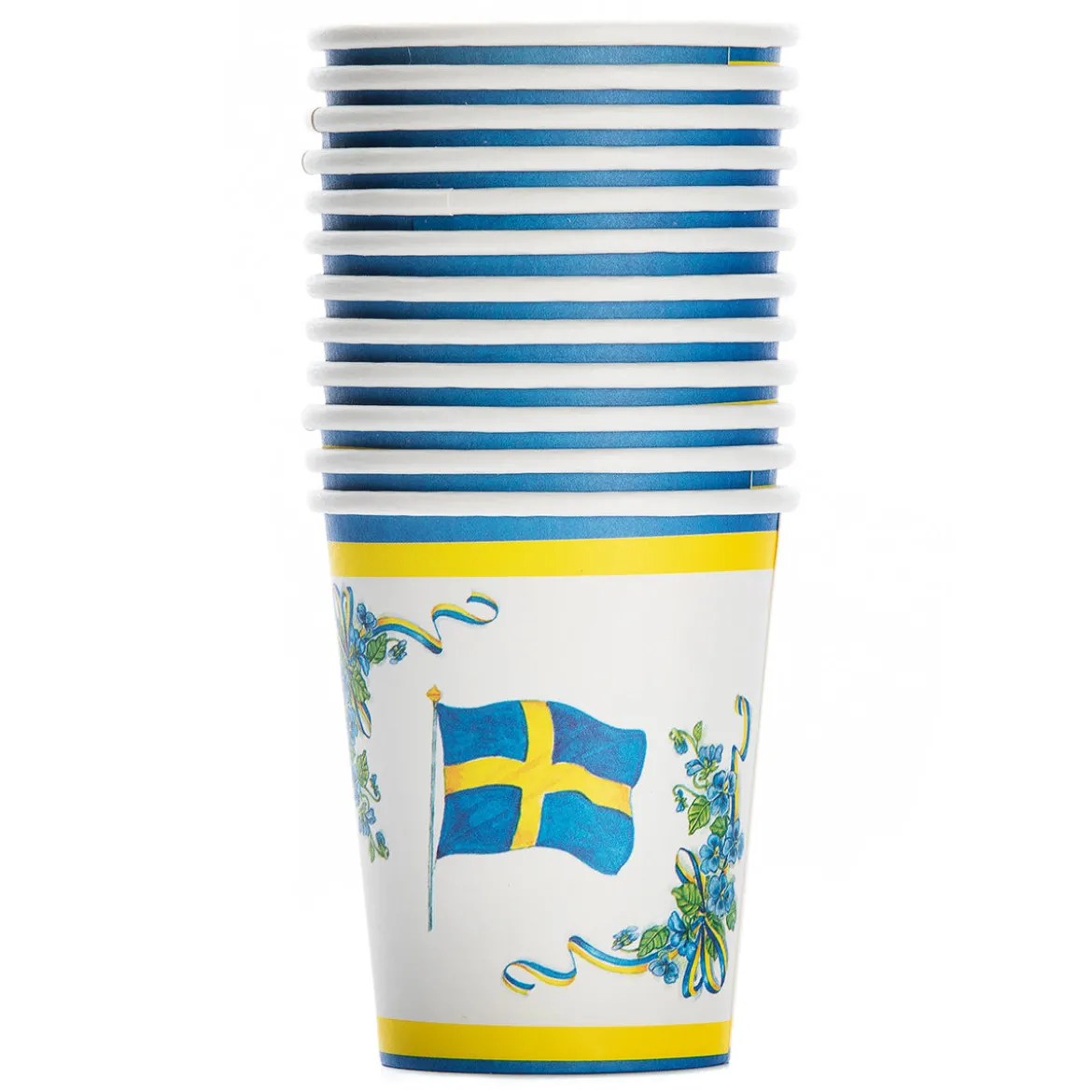 Pappersmuggar, svenska flaggan 12 st
