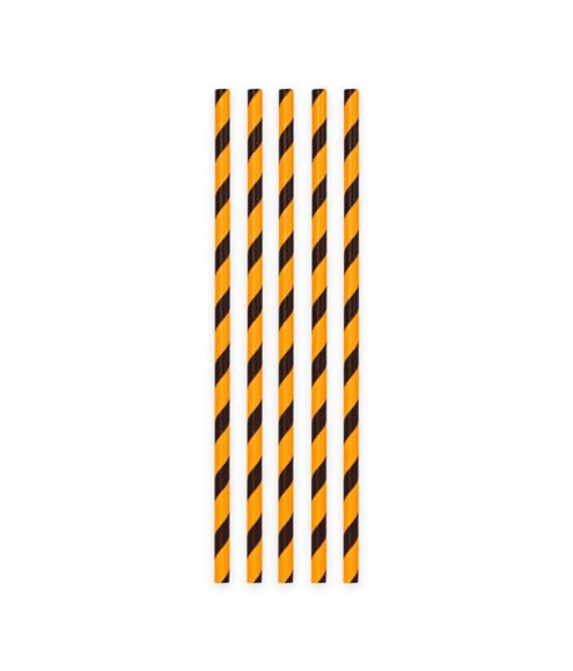 Papperssugrör, svart/orange 20 st