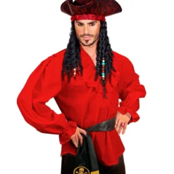 Piratskjorta, röd