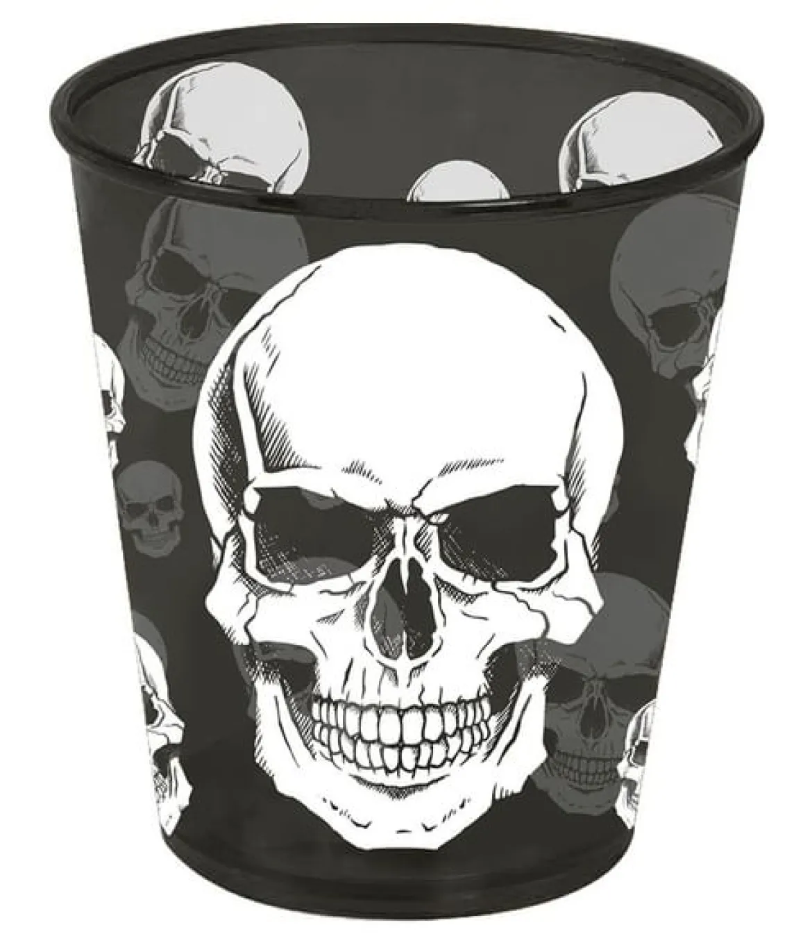 Plastglas, dödskalle 10 cm