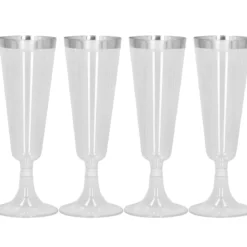 Plastglas, silver 4 st