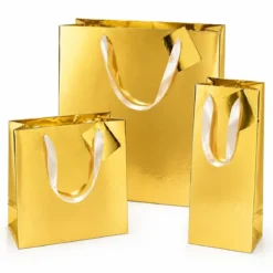 Presentpåse, guld 23x17,5 cm