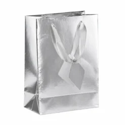 Presentpåse, silver 23x17,5 cm