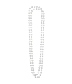 Pärlhalsband, vit 46 cm