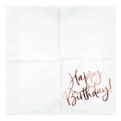 Servetter, happy birthday rosé 20 st