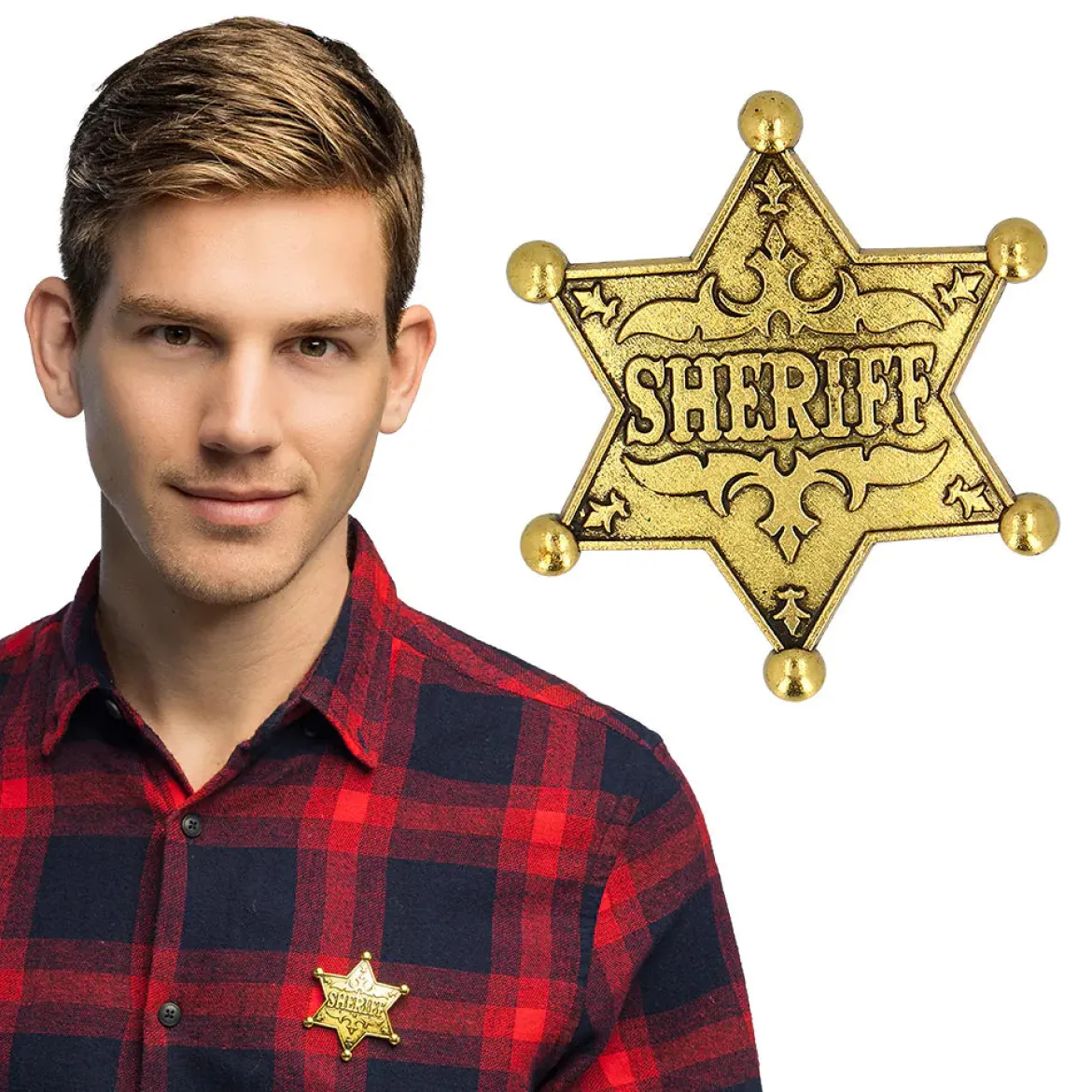 Sheriffstjärna, metall guld