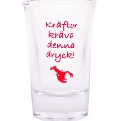 Snapsglas, kräftor kräver denna dryck