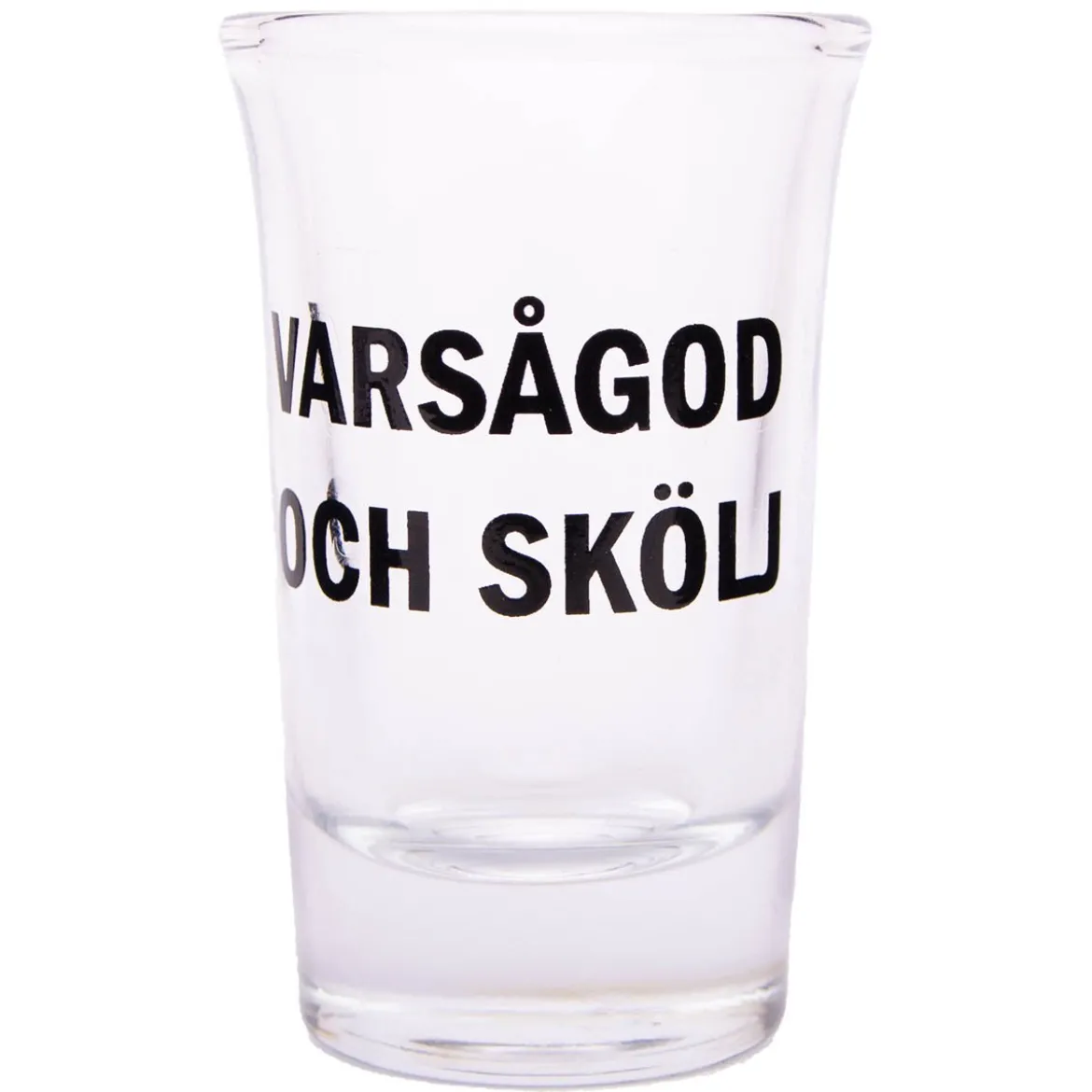 Snapsglas, varsågod och skölj