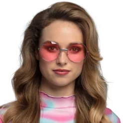 Solglasögon, runda rosa oversized