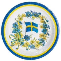 Tallrikar, svenska flaggan 8 st