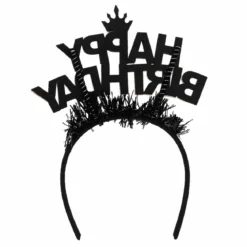 Tiara, happy birthday guld/svart