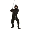 Tonårsdräkt, ninja svart 164 cm / 14-16 år