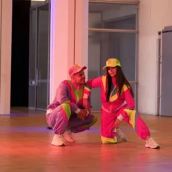 Träningsoverall, neon rosa
