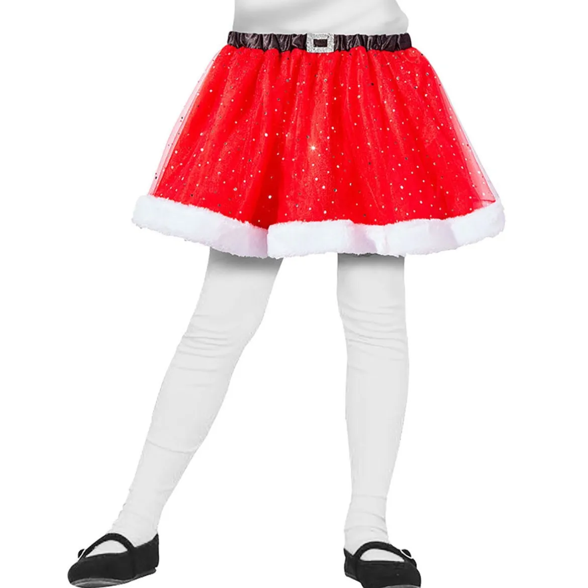 Tyllkjol för barn, röd glitter