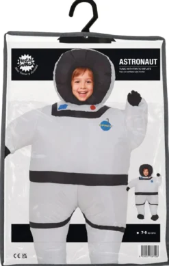 Uppblåsbar barndräkt, astronaut 7-9 år